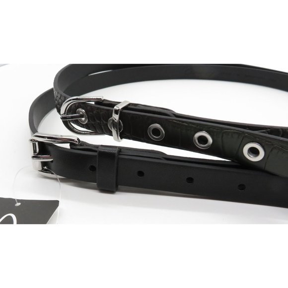 Circus NY Women's Two-for-One Croc Embossed Belt Set XL NWT $32 - Picture 5 of 5